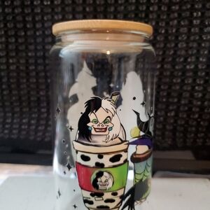 Anime Character Glass Jar with Bamboo Lid